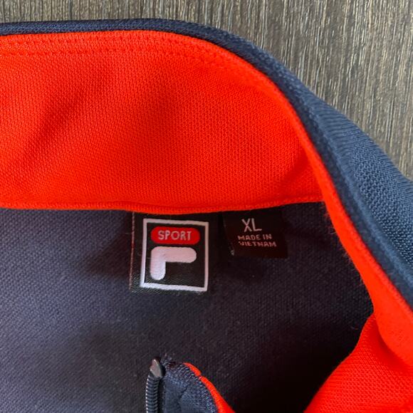 Fila Sport Womens Full Zip Athletic Track Jacket Blue White Orange Size XL - Picture 4 of 9